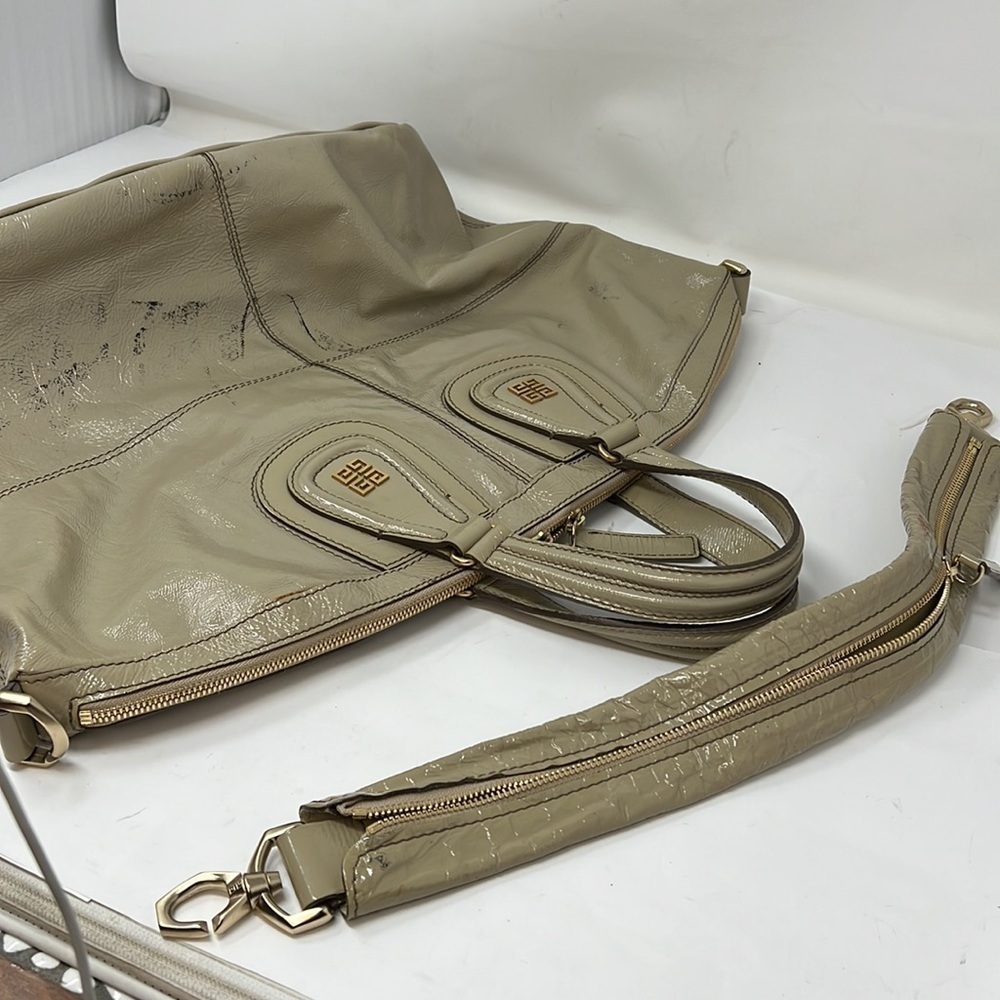Givenchy Large Gray Taupe Patent Leather Nightingale Bag - Picture 15 of 16